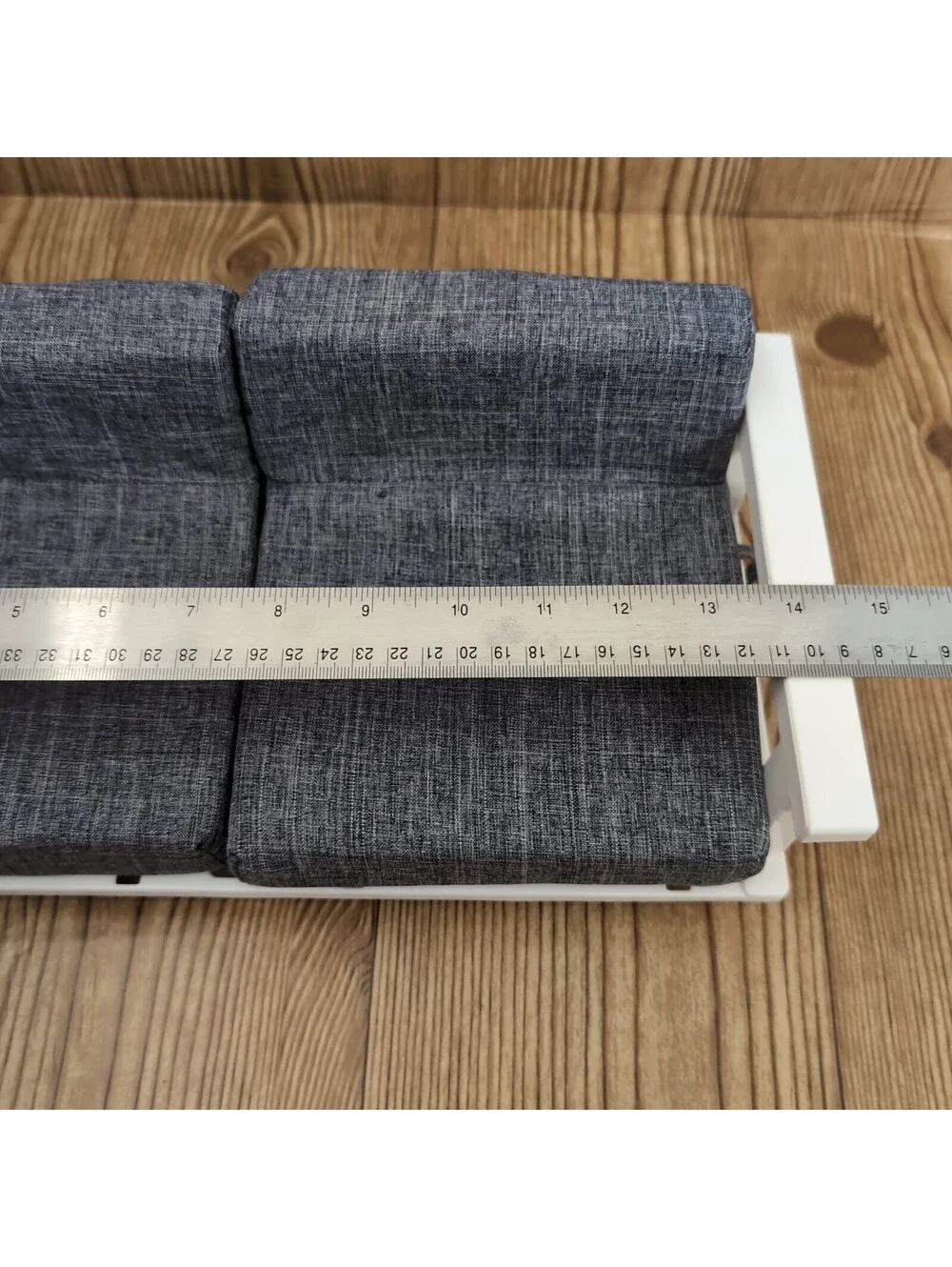 My Life As Gray Textured Fabric Sofa Lounge Couch For 18 Inch Dolls White Base